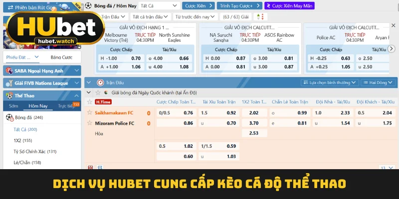 Dịch vụ HUBET cung cấp kèo cá độ thể thao Dịch vụ HUBET cung cấp kèo cá độ thể thao