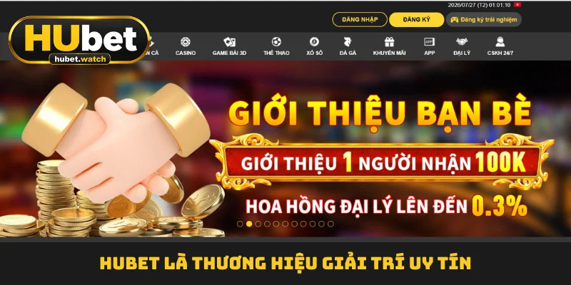 HUBET là thương hiệu giải trí uy tín